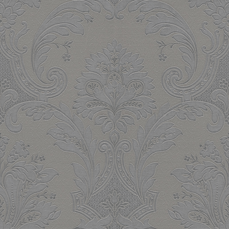 Luxuriöse graue Barocktapete, Z21734, Tradizione Italiana, Zambaiti Parati