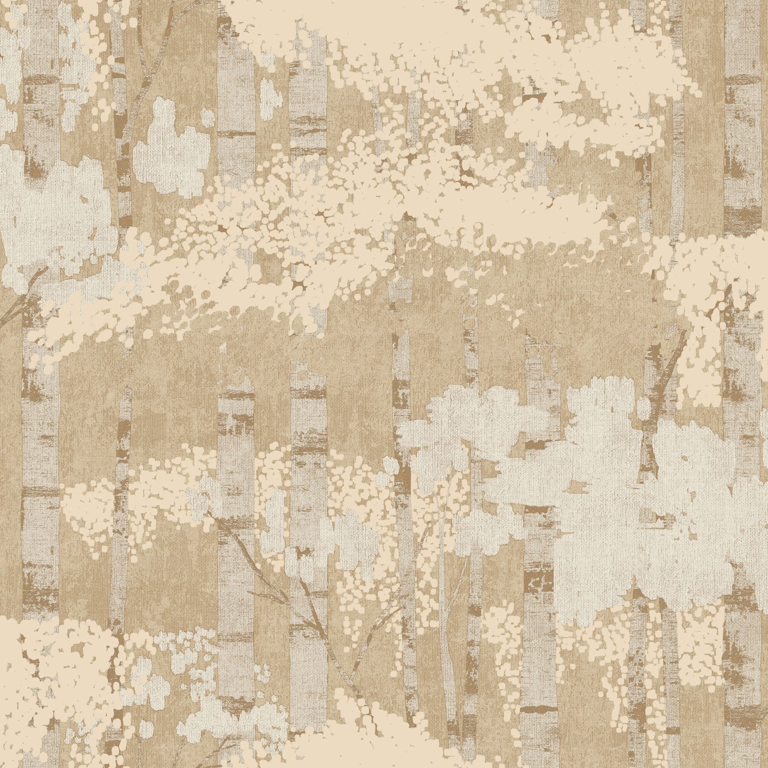 Beige-goldene Tapete, Bäume, Wald, A62702, Ciara, Grandeco