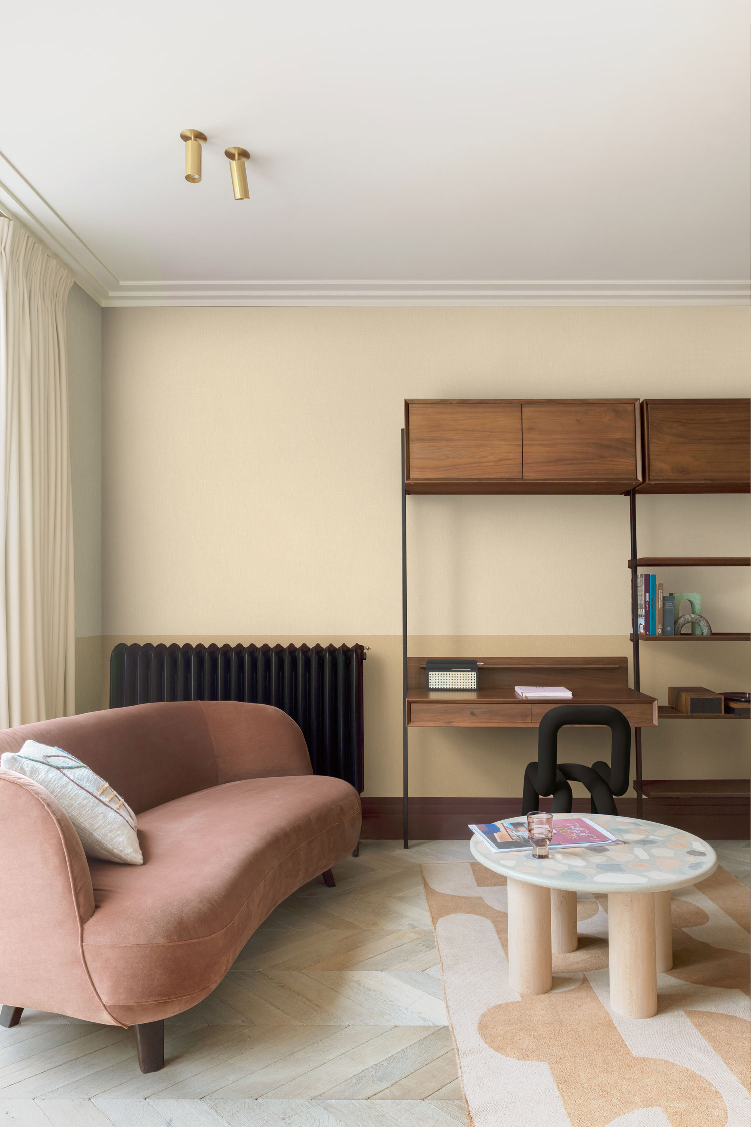 Tapete, beige-creme, Stoffoptik, AT1017, Atmosphere, Daydreamers, Grandeco