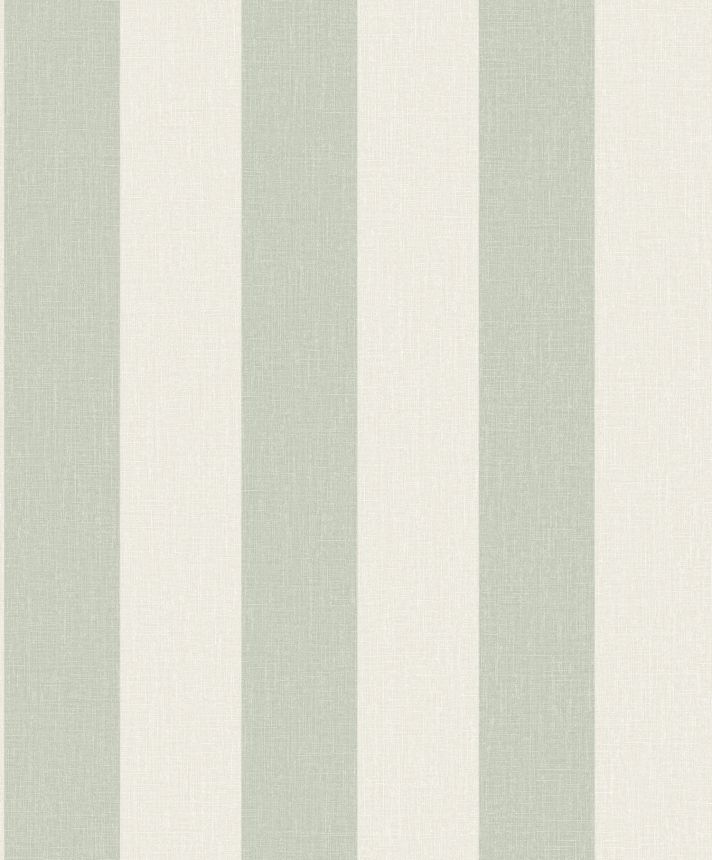 Hellgrün gestreifte Tapete, Stoffimitation, AT4032, Atmosphere, Grandeco