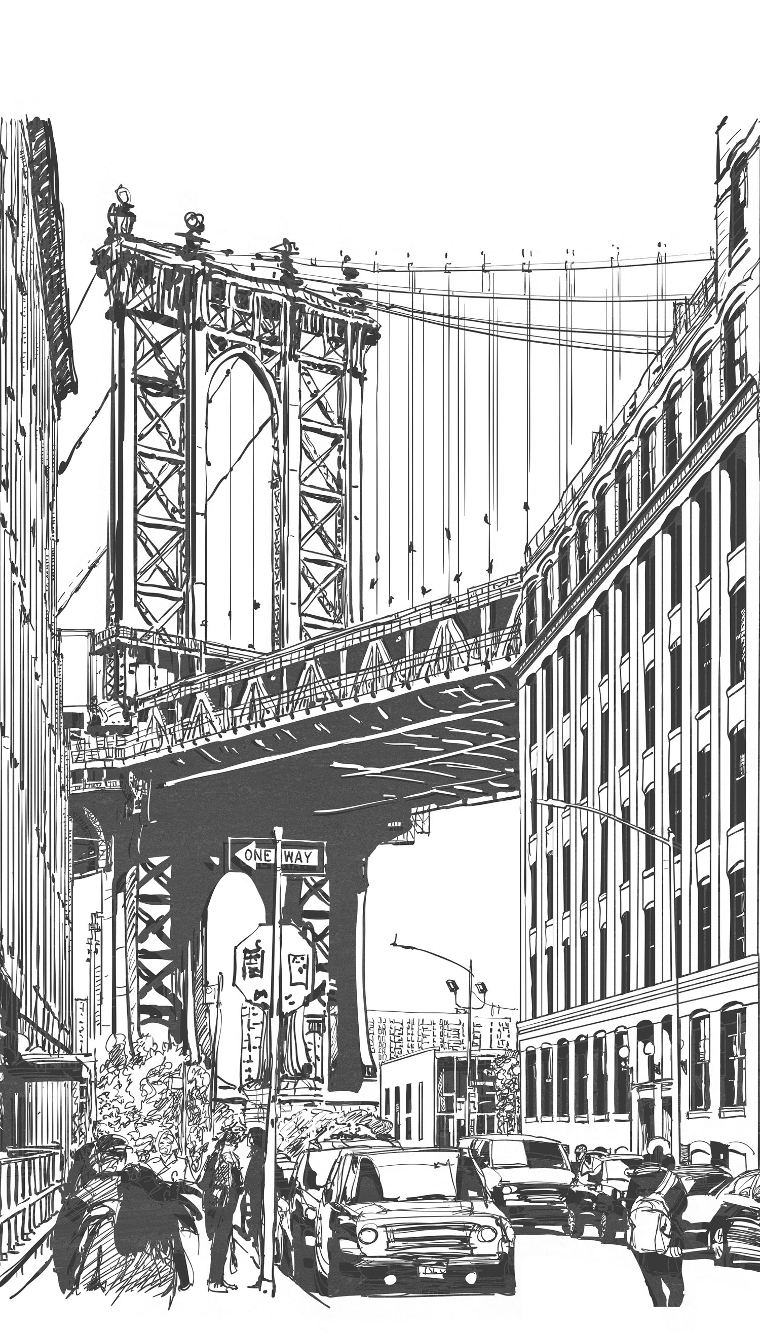 Schwarz-weiße Fototapete, Brücke, ML3601, Mural Young Edition, Grandeco