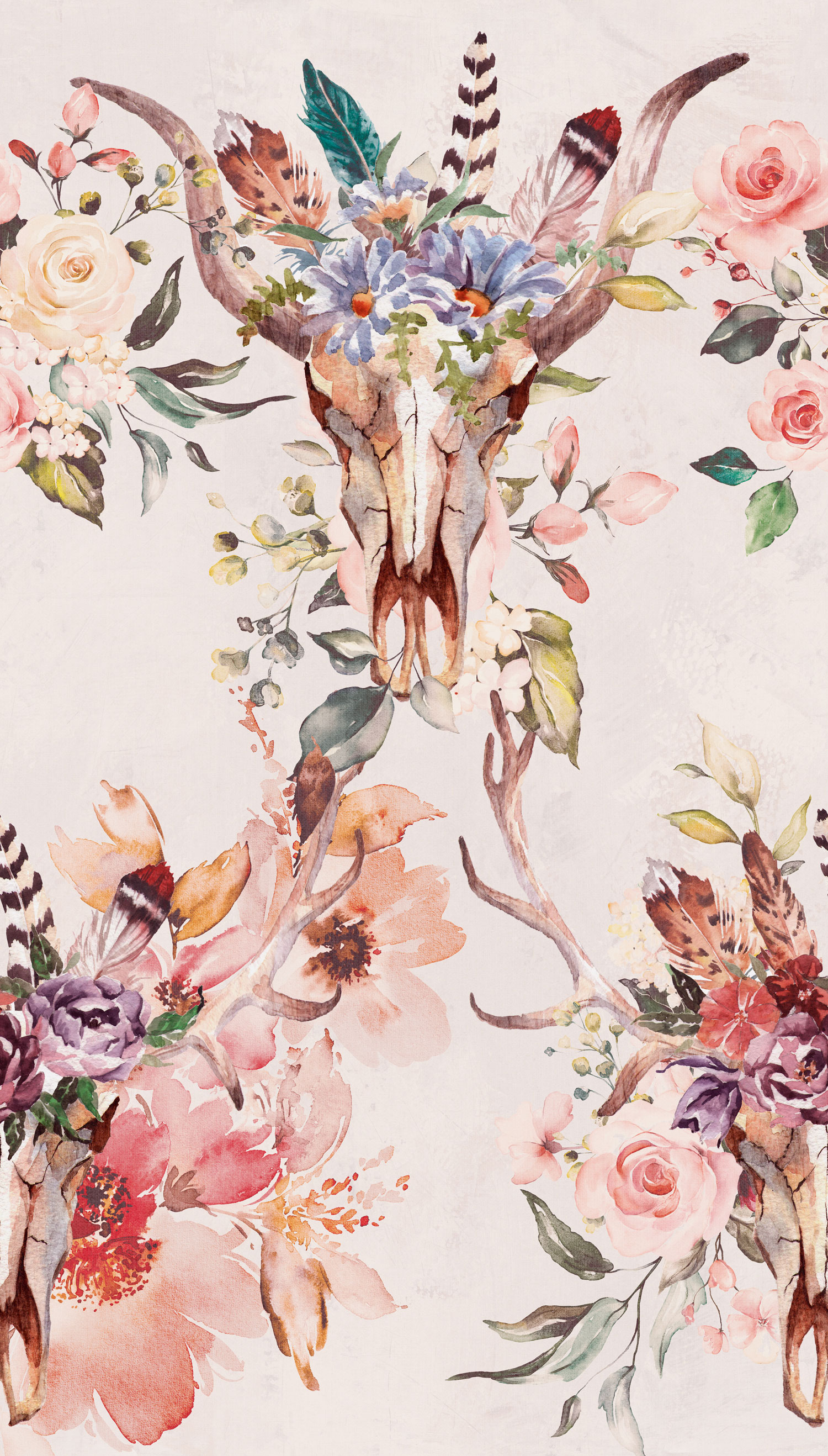 Fototapete, Trophäen, Blumen,  ML2101 Mural Joung edition Grandeco