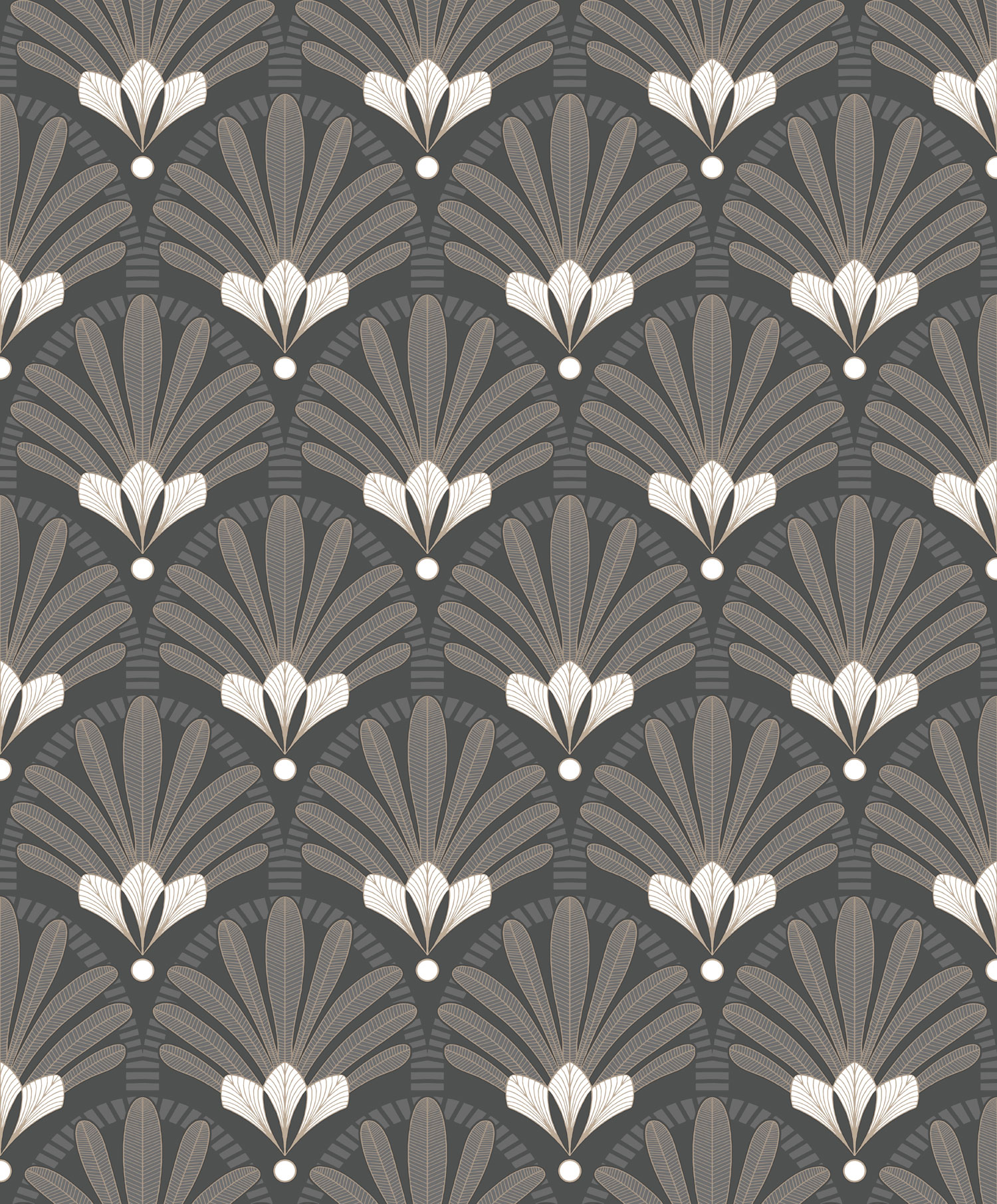 Schwarze Tapete im Art-Deco-Stil, M53309, Elegance, Ugepa