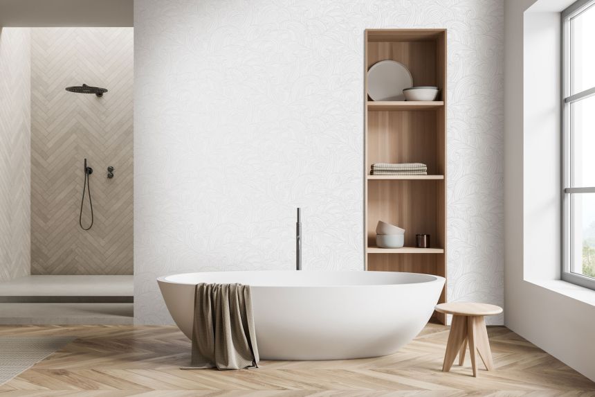 Weiße Tapete, Meereswellen, M62900, Elegance, Ugepa