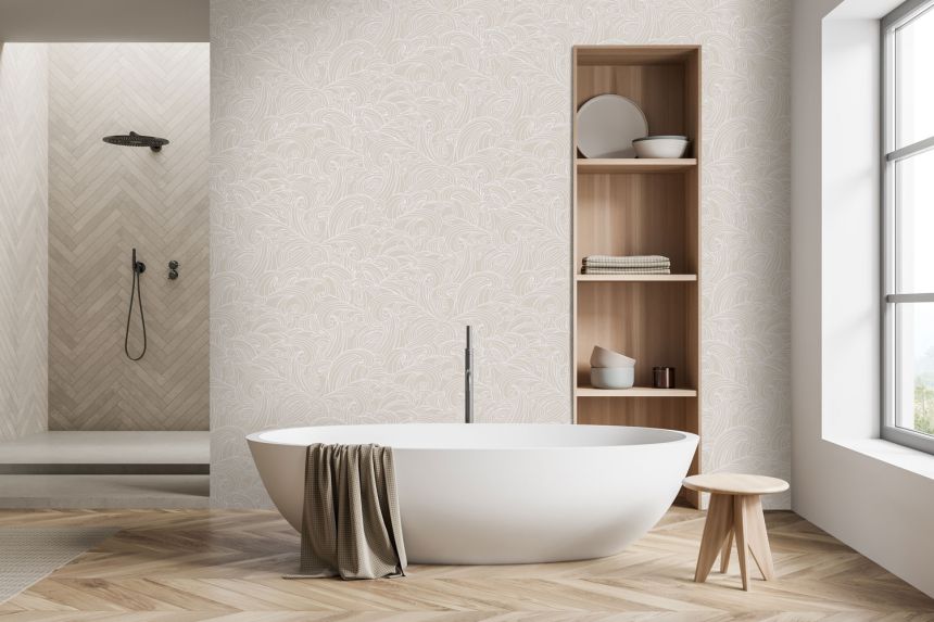 Beige Tapete, Meereswellen, M62907, Elegance, Ugepa