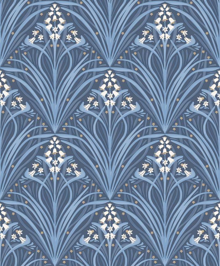 Blaue Blumentapete, Art Deco, M66101, Elegance, Ugepa