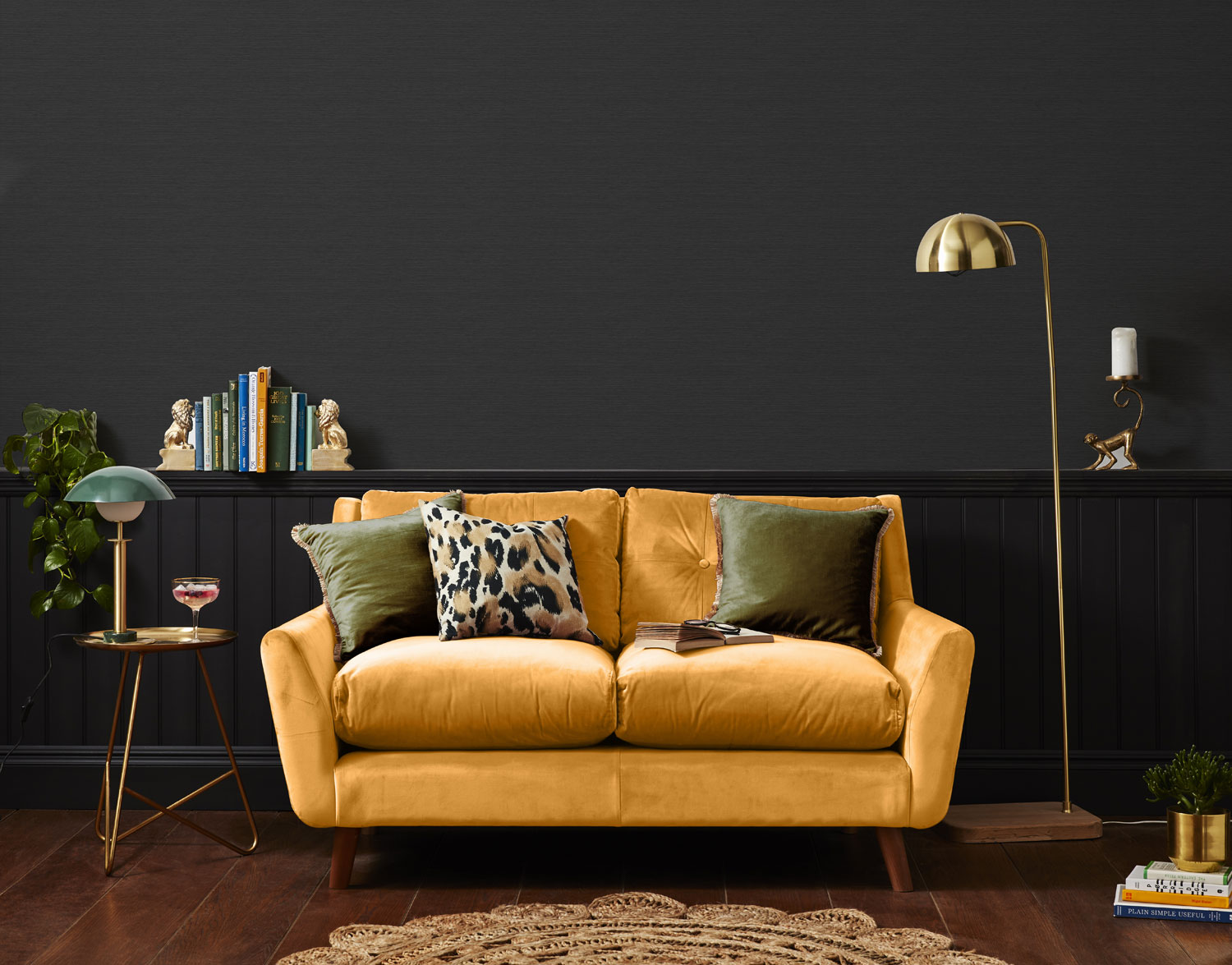 Einfarbige schwarze Tapete, Stoffimitat, 120896, Envy