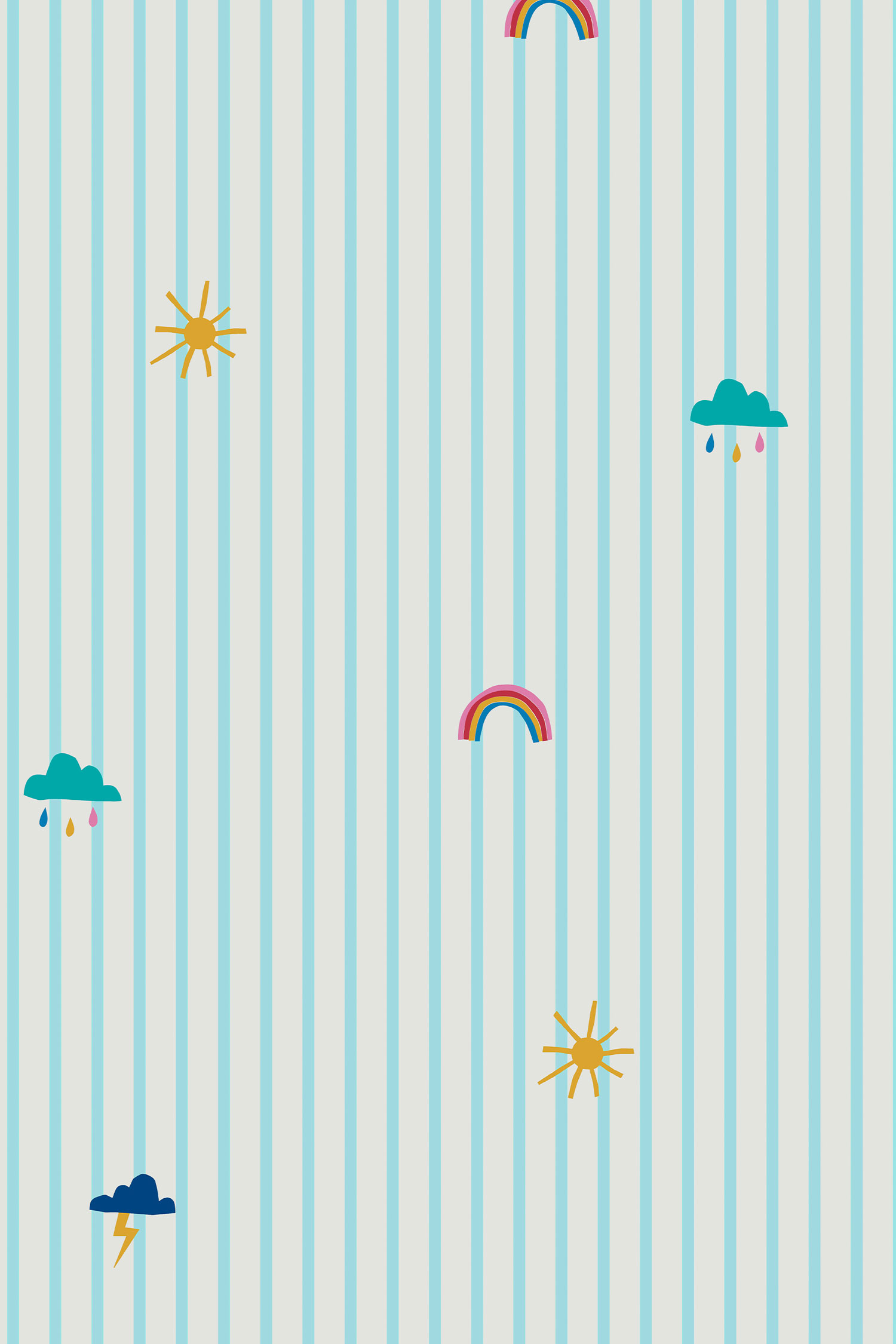 Gestreifte Kindertapete mit Wolken, 118587, Joules, Graham&Brown