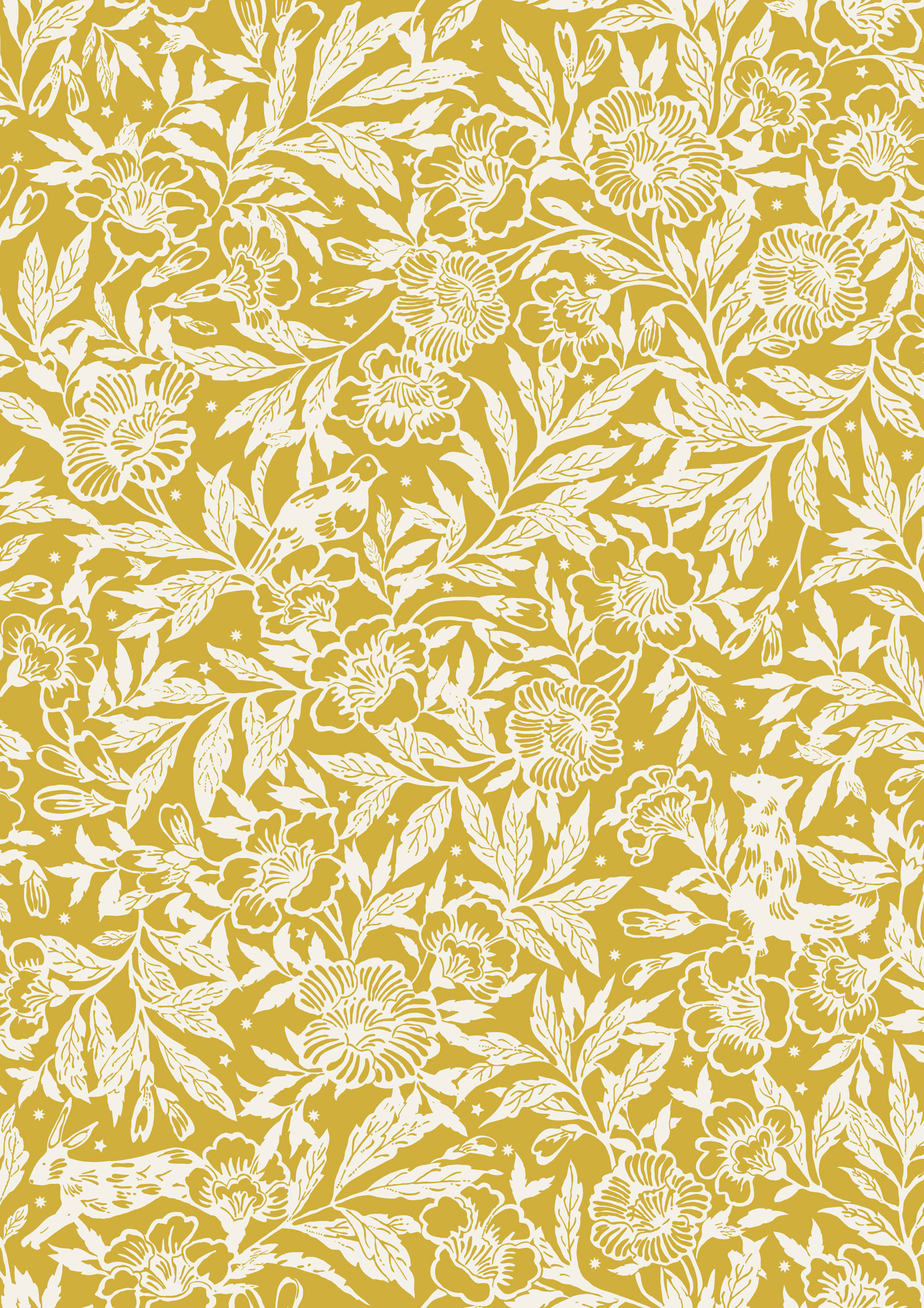 Ockerfarbene Blumentapete, 118542, Joules, Graham&Brown