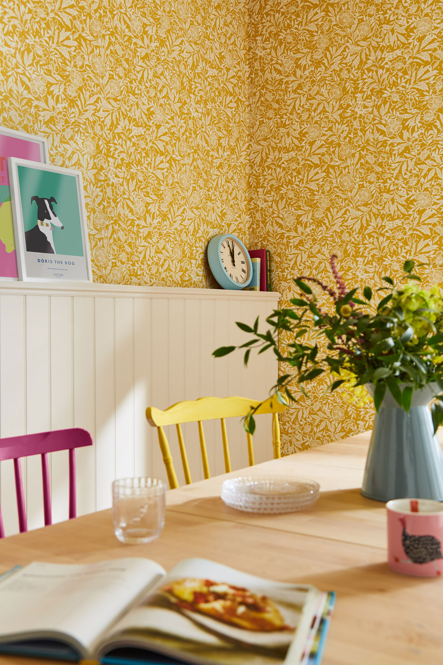 Ockerfarbene Blumentapete, 118542, Joules, Graham&Brown