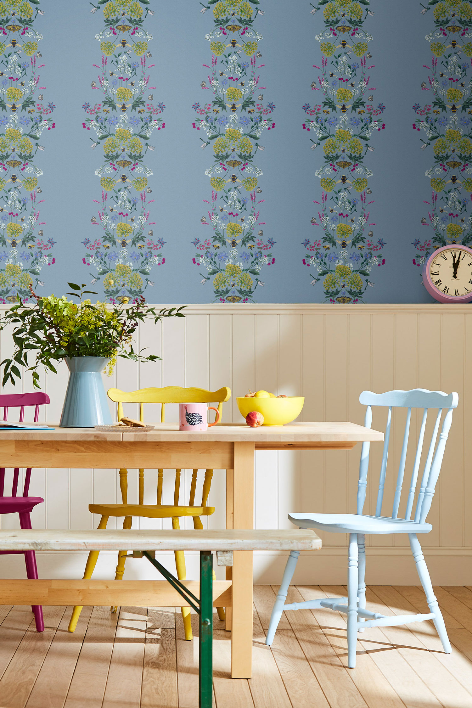 Blaue Tapete, Wiesenblumen, 118577, Joules, Graham&Brown