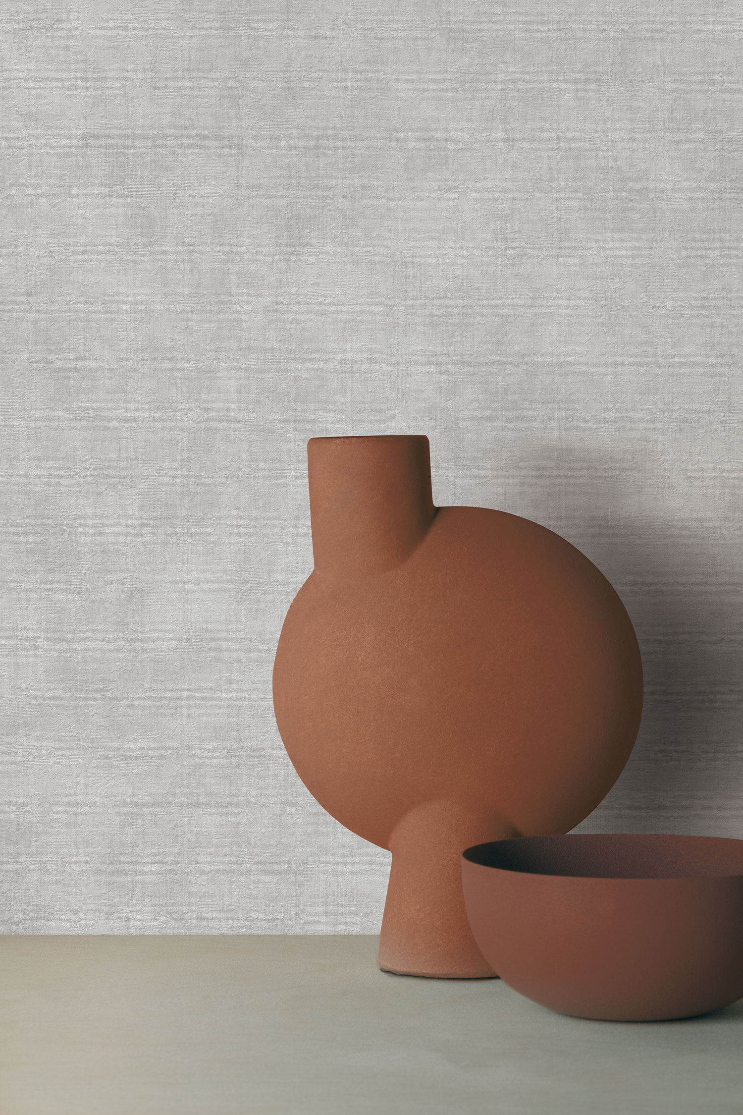 Grau-beige Tapete, Stoffimitat, VD1210, Time 2025, Grandeco