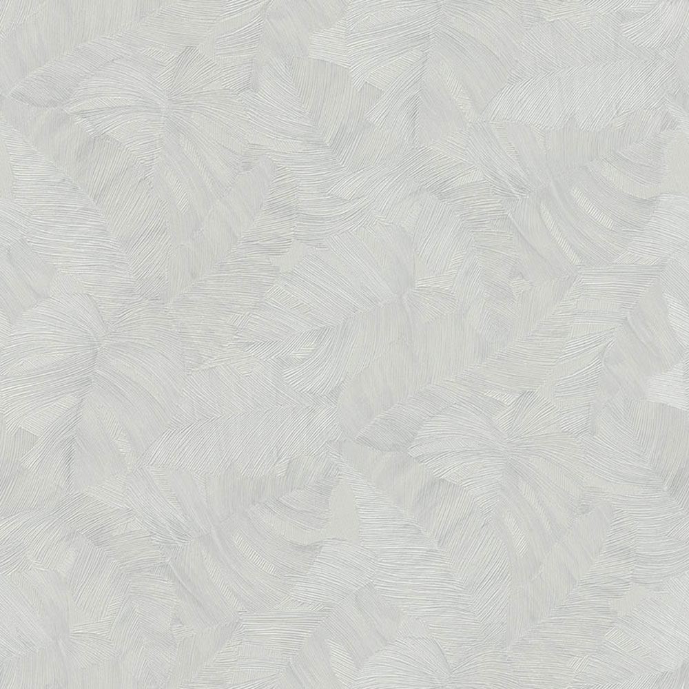 Graue Tapete mit geprägten Blättern, TI2104, Time 2025, Grandeco
