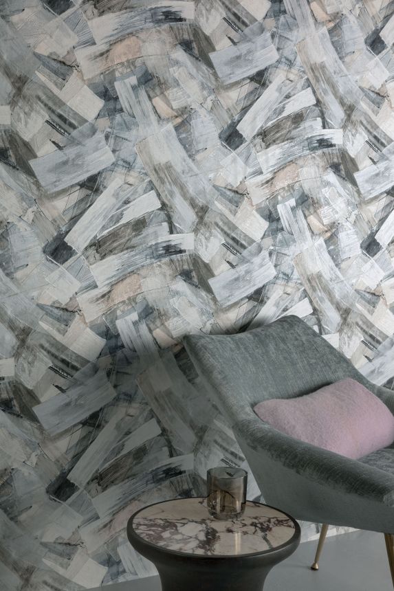 Grau-beige Tapete, Putzimitat, TI3004, Time 2025, Grandeco