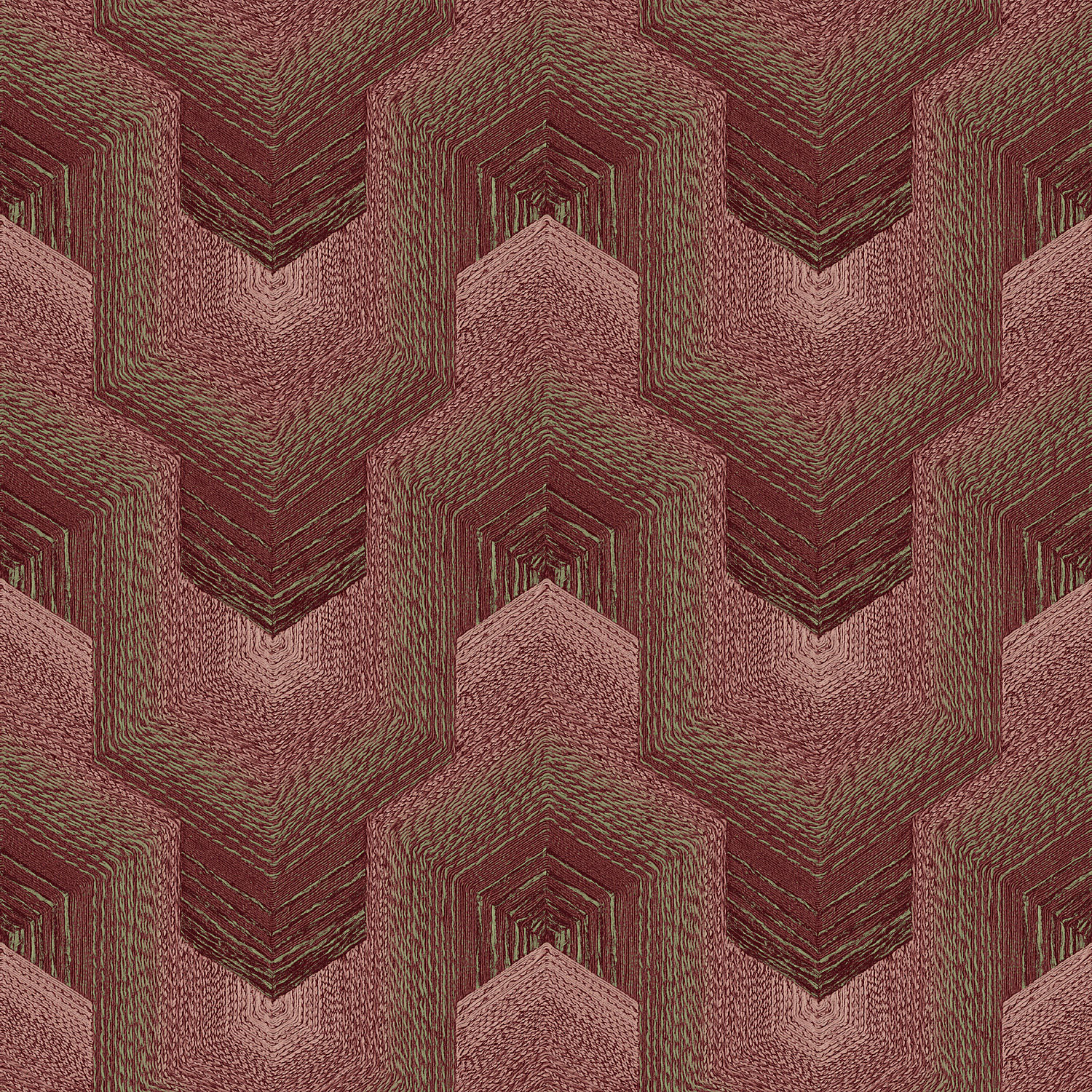 Weinrote geometrische Tapete, TP422915, Exclusive Threads, Design ID