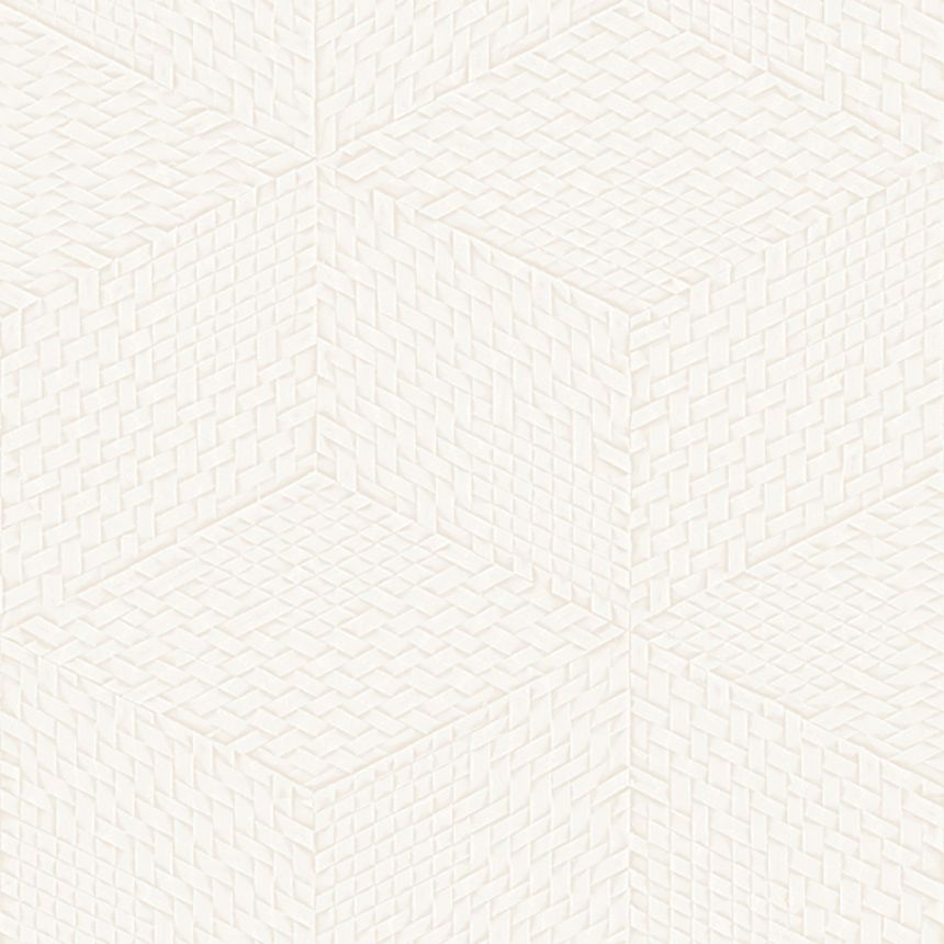 Weiße geometrische 3D-Tapete, TP422951, Exclusive Threads, Design ID