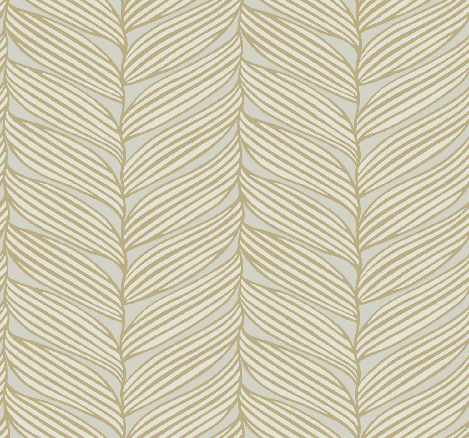 Graugoldene Tapete, Blätter, MD7162, Modern Metals, York