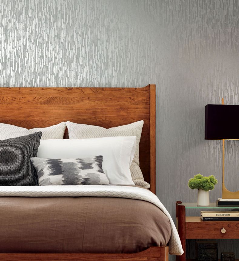 Blau-silberne Tapete, MD7154, Modern Metals, York