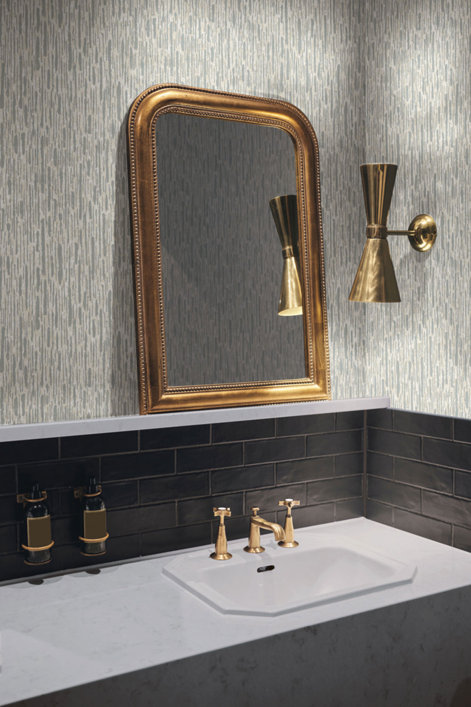 Beige-silberne Tapete, MD7151, Modern Metals, York