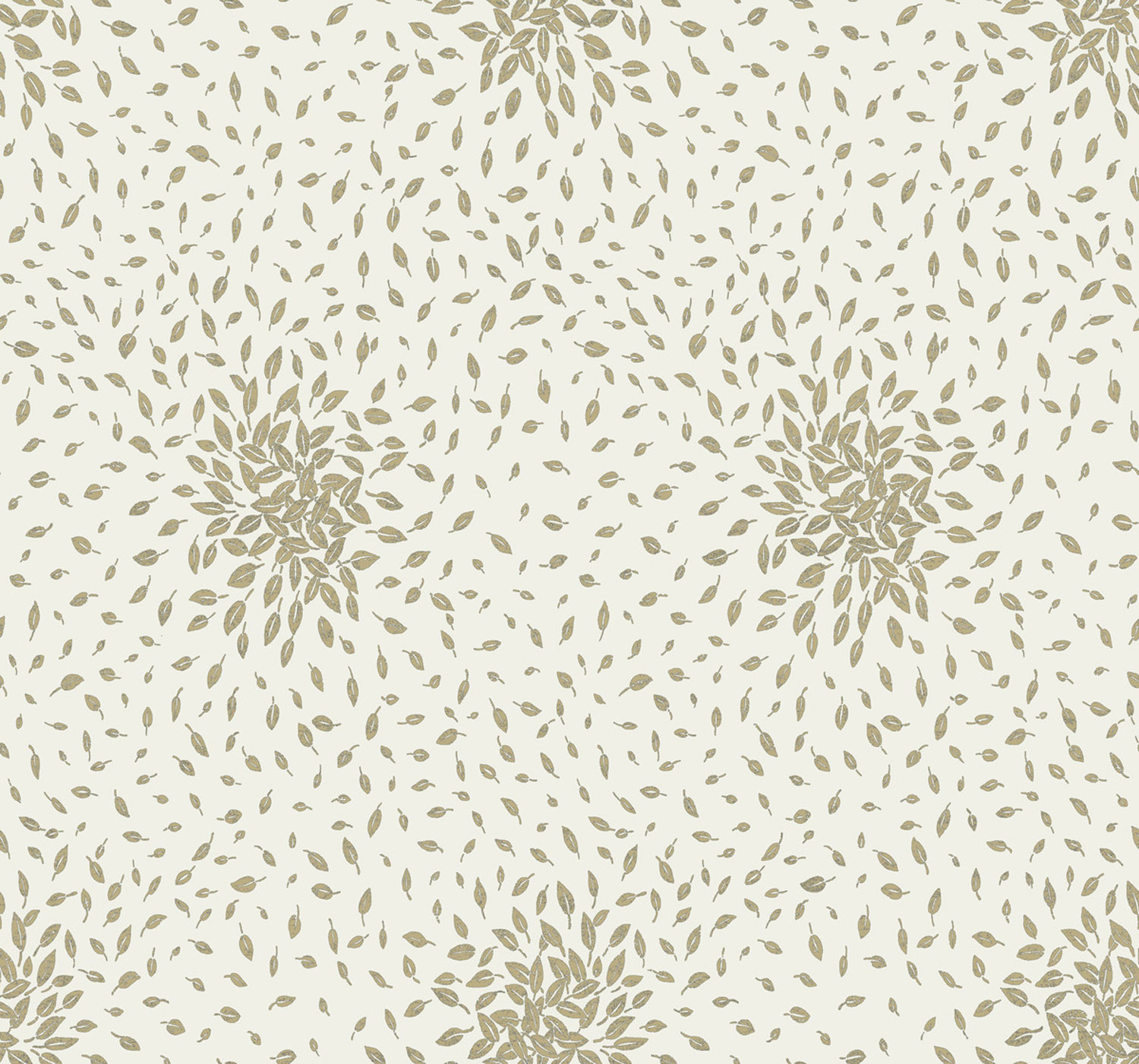 Creme-goldene Tapete mit Blätte, MD7103, Modern Metals, York