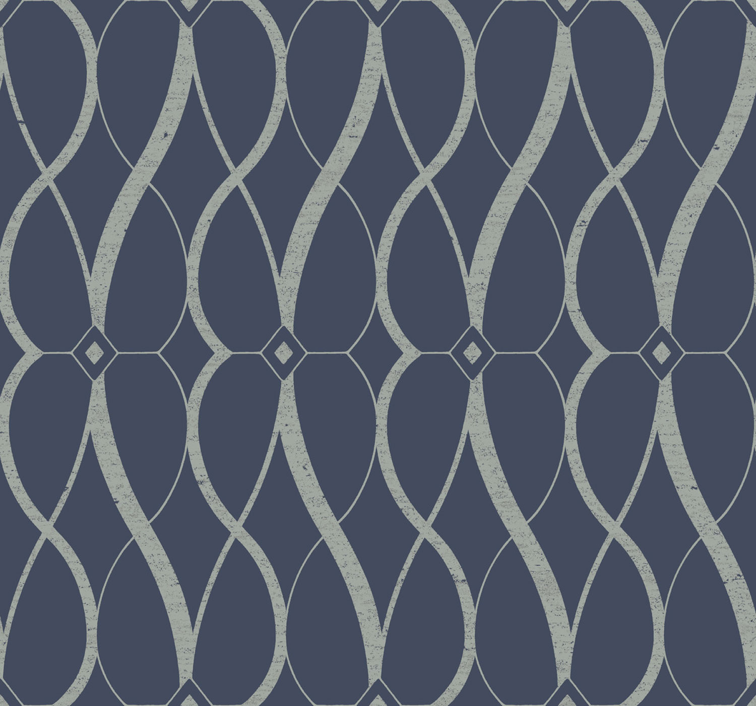 Geometrische Tapete in Blau und Silber, MD7174, Modern Metals, York