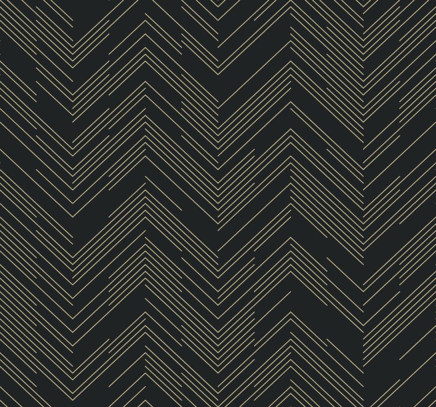 Geometrische Tapete in Schwarz und Gold, MD7221, Modern Metals, York