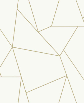 Geometrische Tapete in Weiß und Gold, MD7182, Modern Metals, York