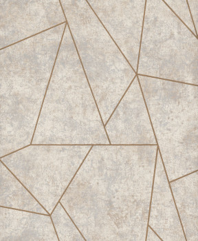 Grau-beige-goldene geometrische Tapete, NW3504, Modern Metals, York
