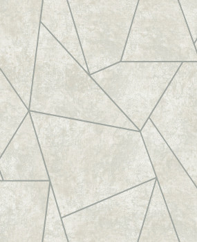 Geometrische Tapete in Grau und Silber, MD7183, Modern Metals, York