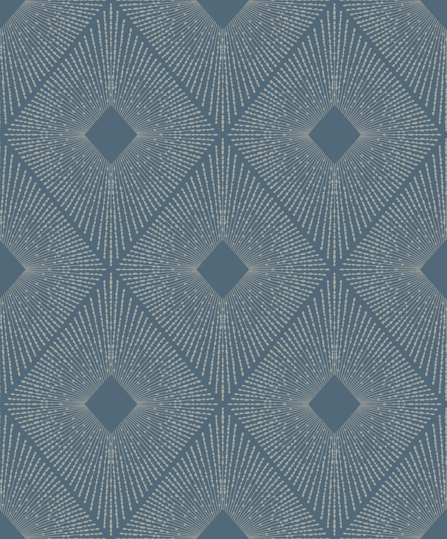 Geometrische Tapete in Blau und Silber, MD7131, Modern Metals, York