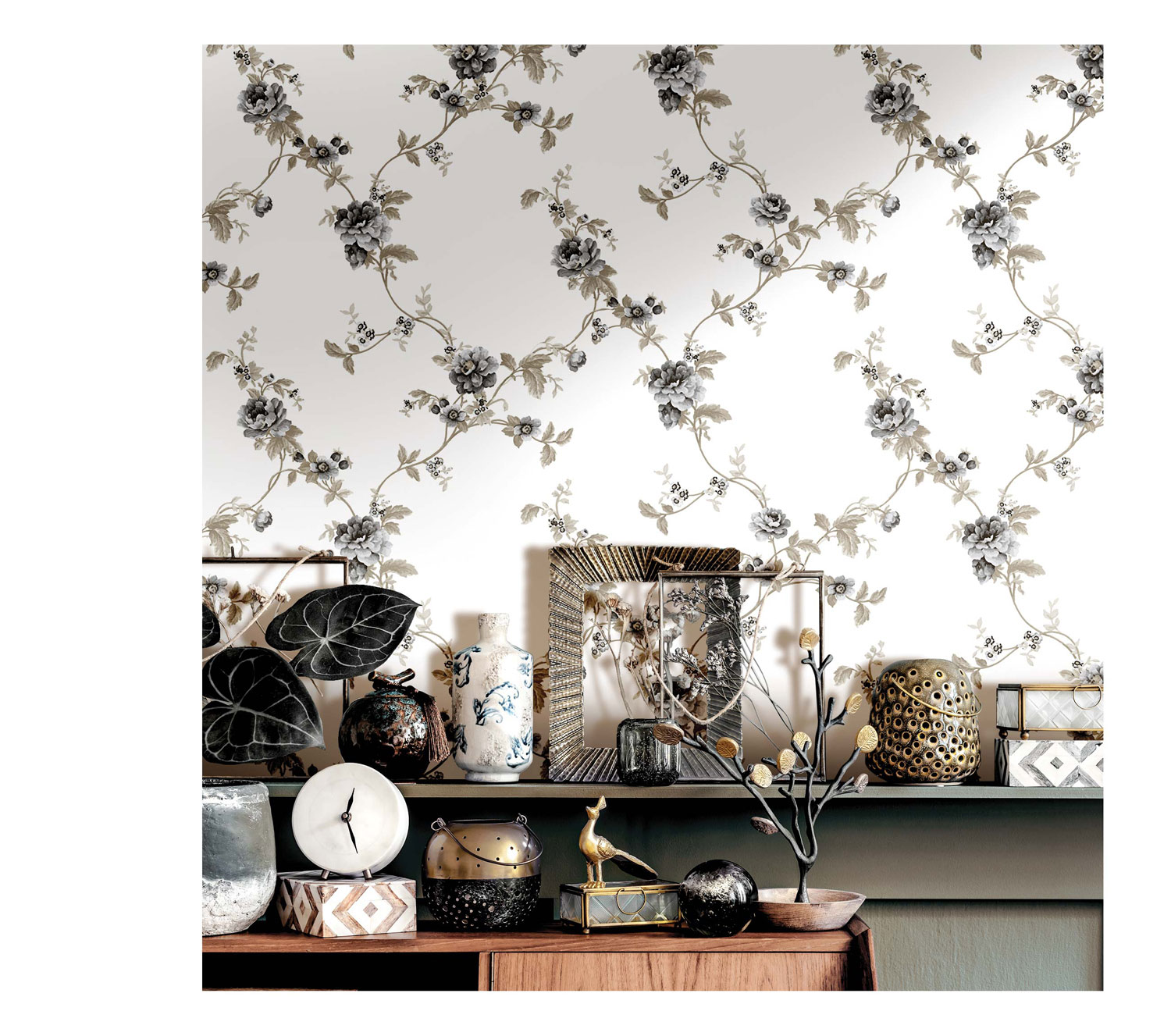 Weiße florale Vliestapete, 84033, Blooming Garden, Cristiana Masi by Parato