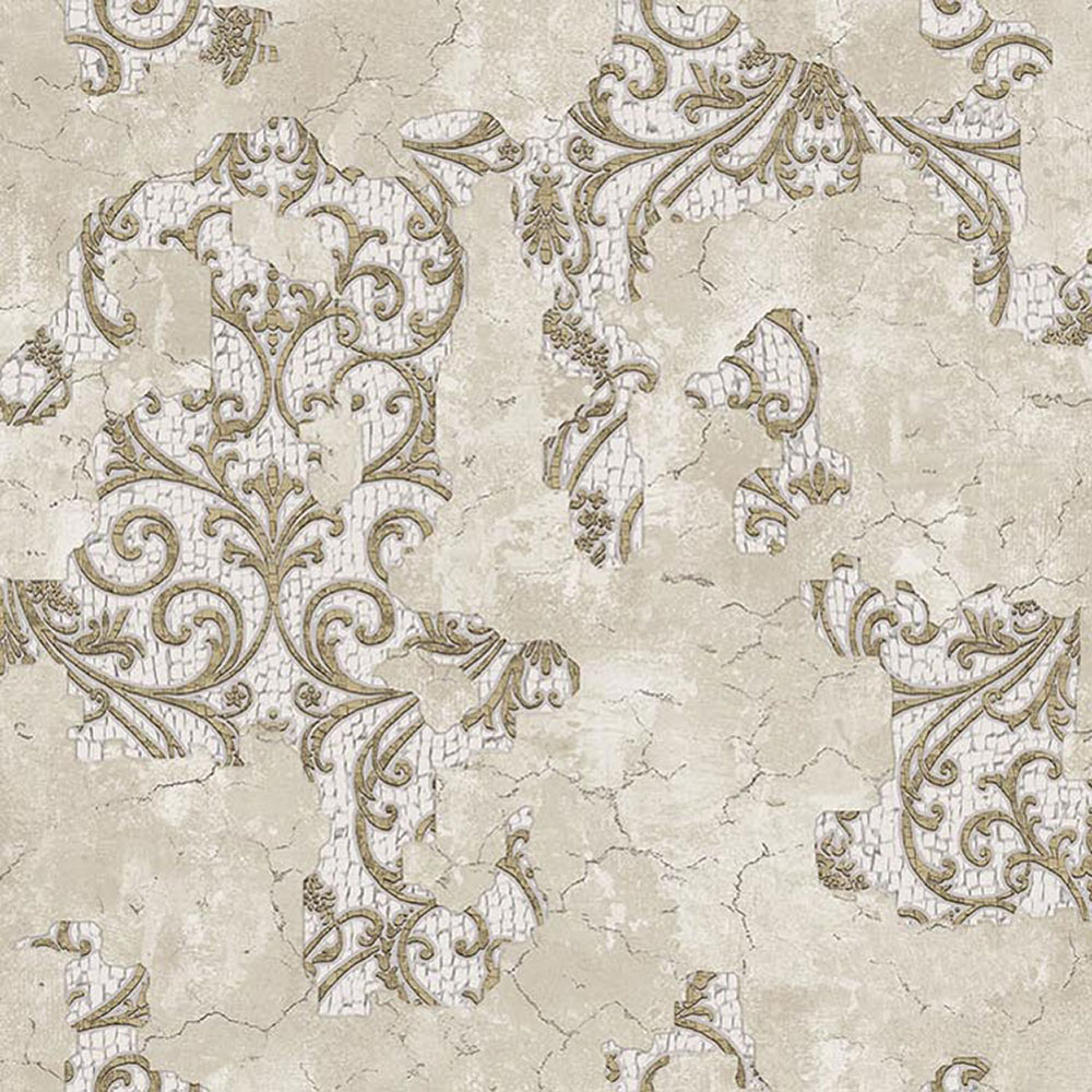 Luxuriöse beige-goldene Barocktapete, 47701, Eterna, Parato