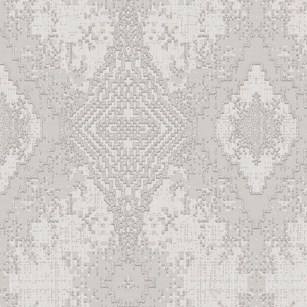 Cremefarbene Luxustapete mit geometrischen Mustern, 47721, Eterna, Parato
