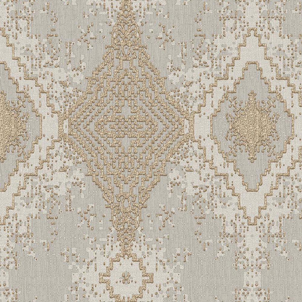 Beige Luxustapete mit geometrischen Mustern, 47724, Eterna, Parato