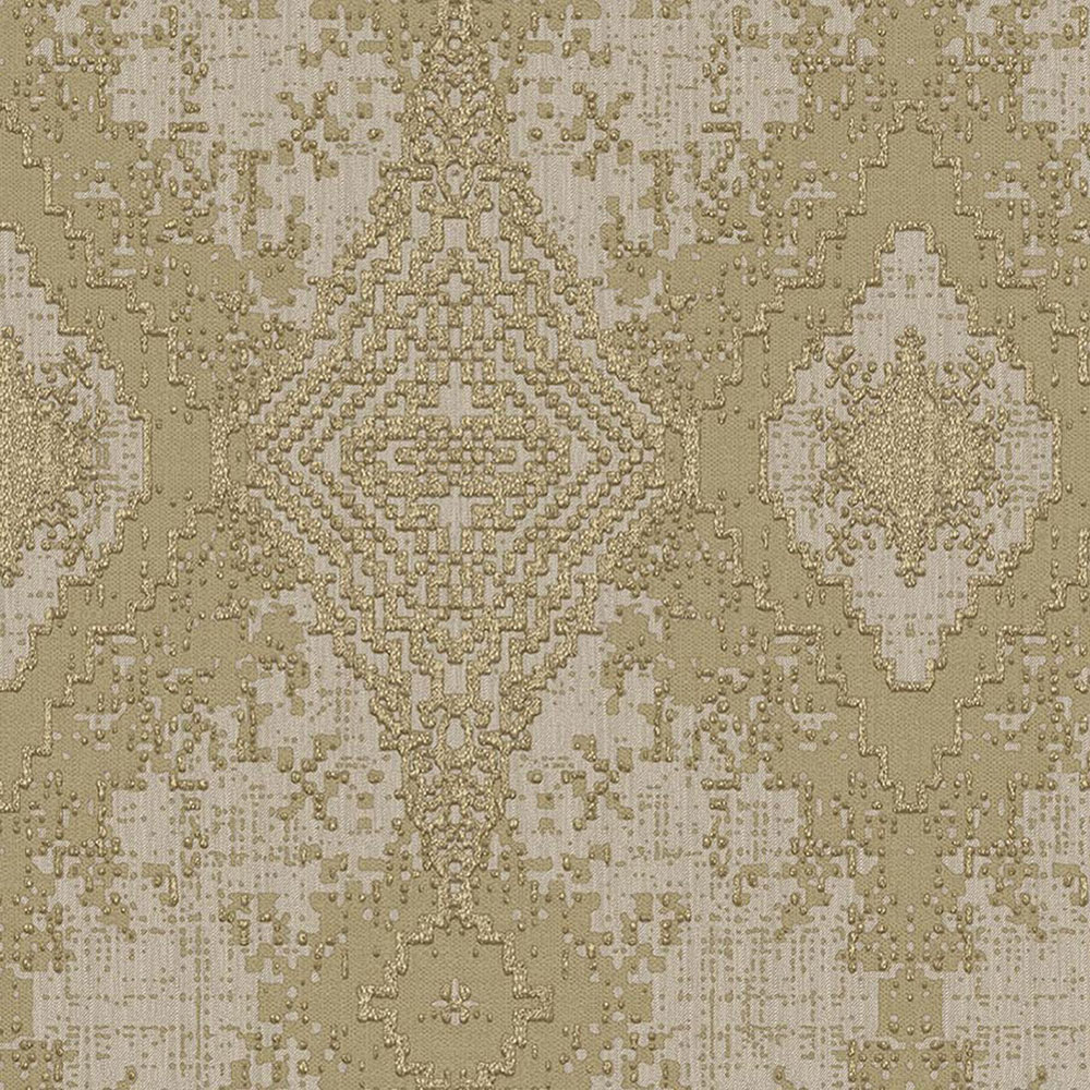 Goldbraune Luxustapete mit geometrischen Mustern, 47725, Eterna, Parato