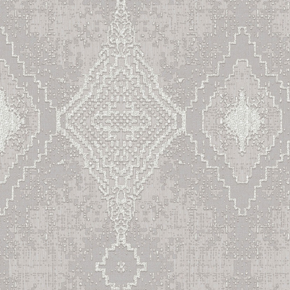 Graue Luxustapete mit geometrischen Mustern, 47763, Eterna, Parato
