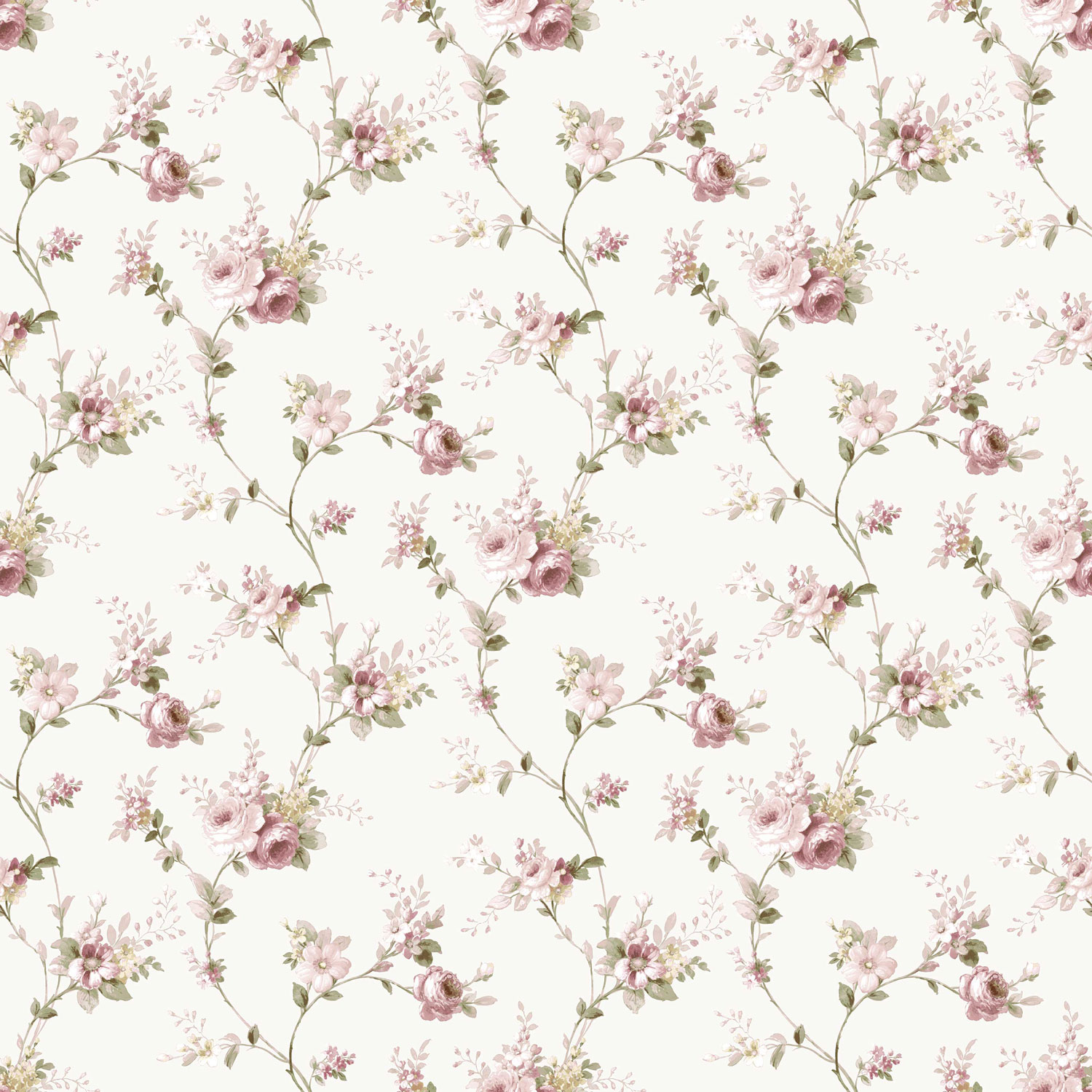 Weiße Vliestapete mit Blumenmuster, 12318, Fiori Country, Parato