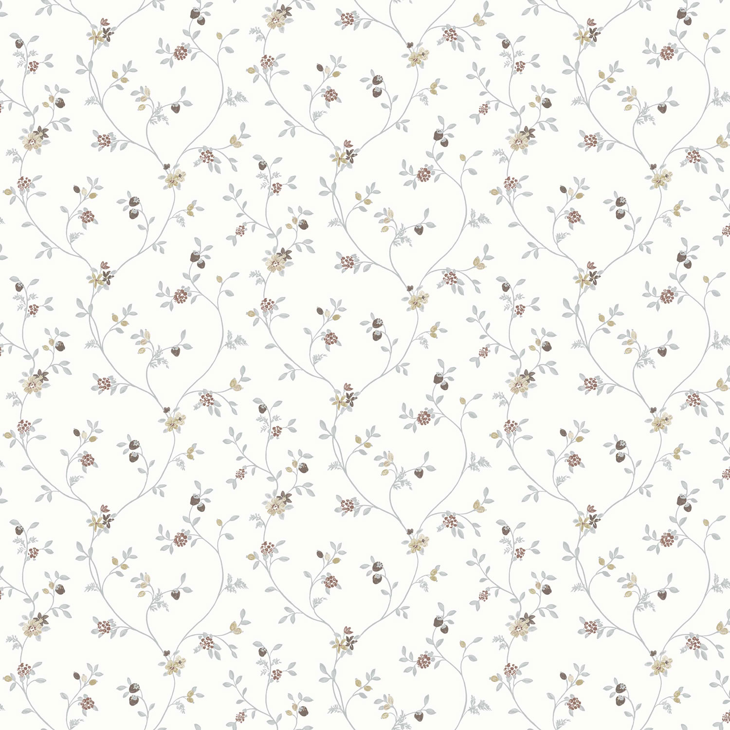 Weiße Blumentapete, 12331, Fiori Country, Parato