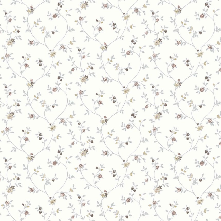 Weiße Blumentapete, 12331, Fiori Country, Parato