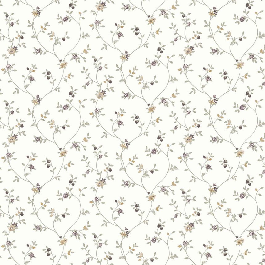 Weiße Blumentapete, 12333, Fiori Country, Parato