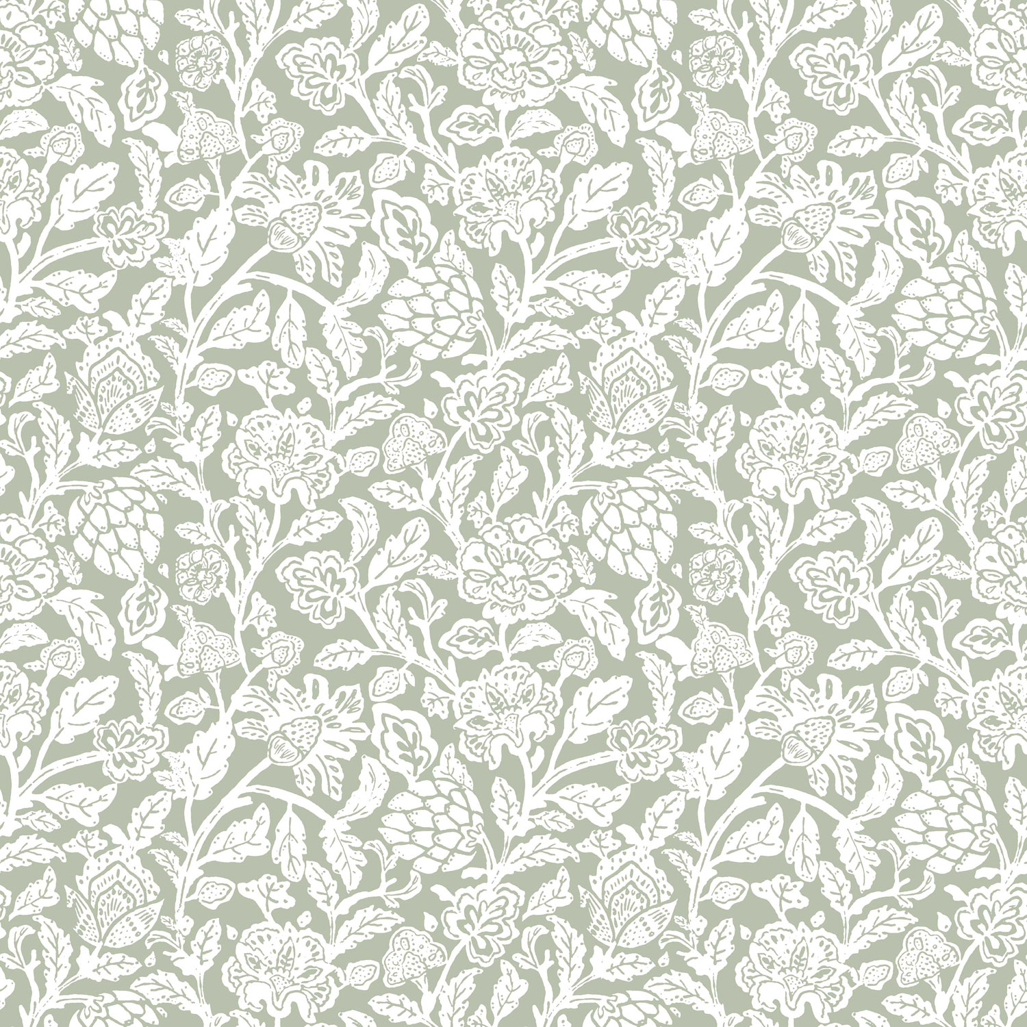 Grüne Blumentapete, 12345, Fiori Country, Parato