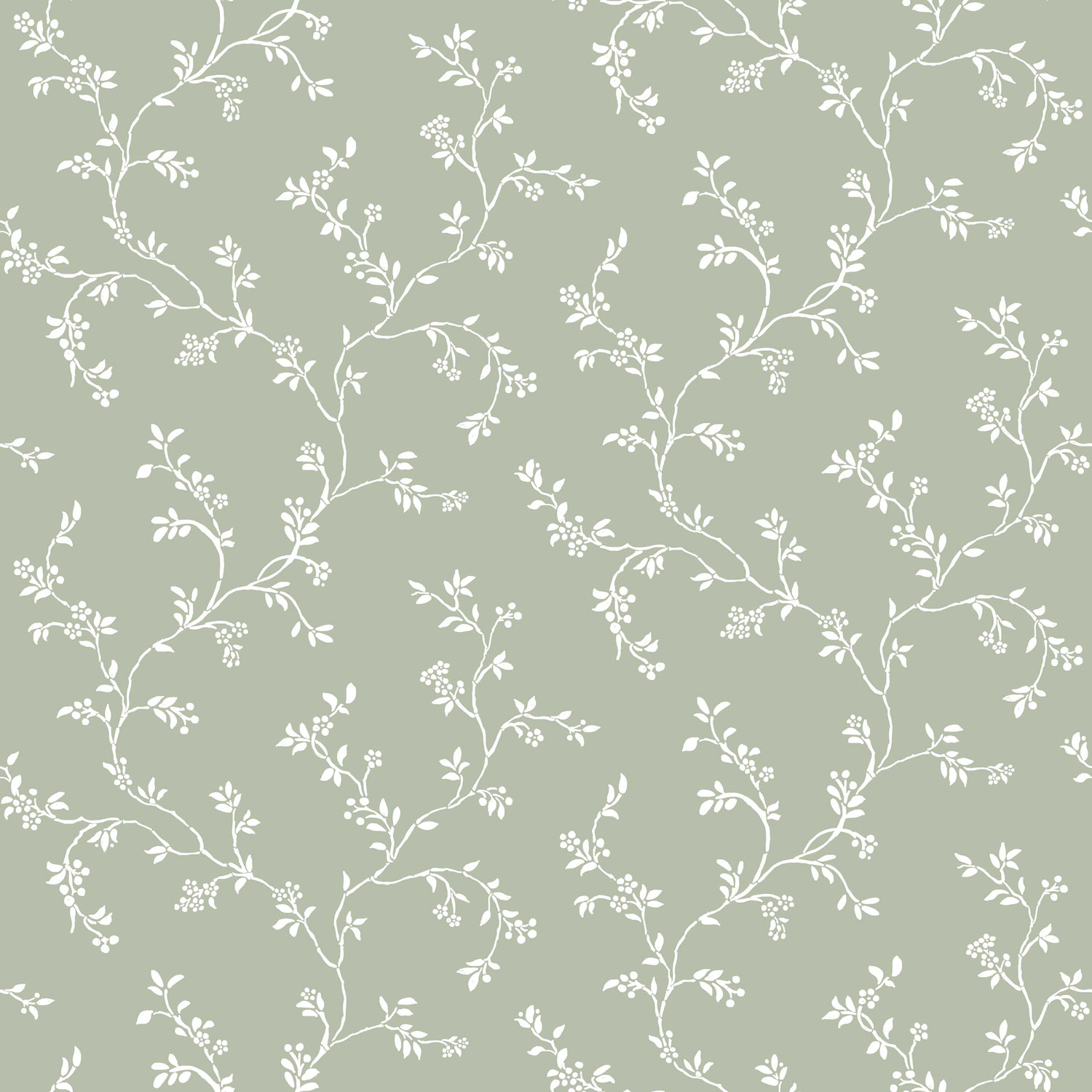 Grüne Blumentapete, 12355, Fiori Country, Parato