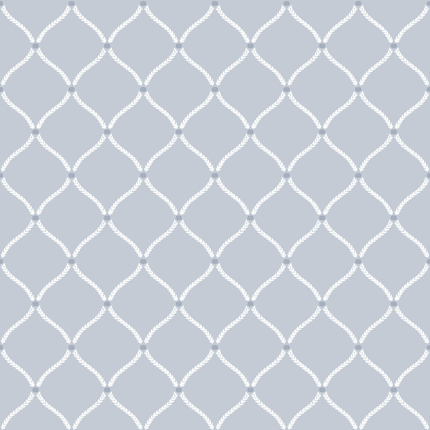 Hellblaue Tapete mit weißen Ornamenten, 12356, Fiori Country, Parato