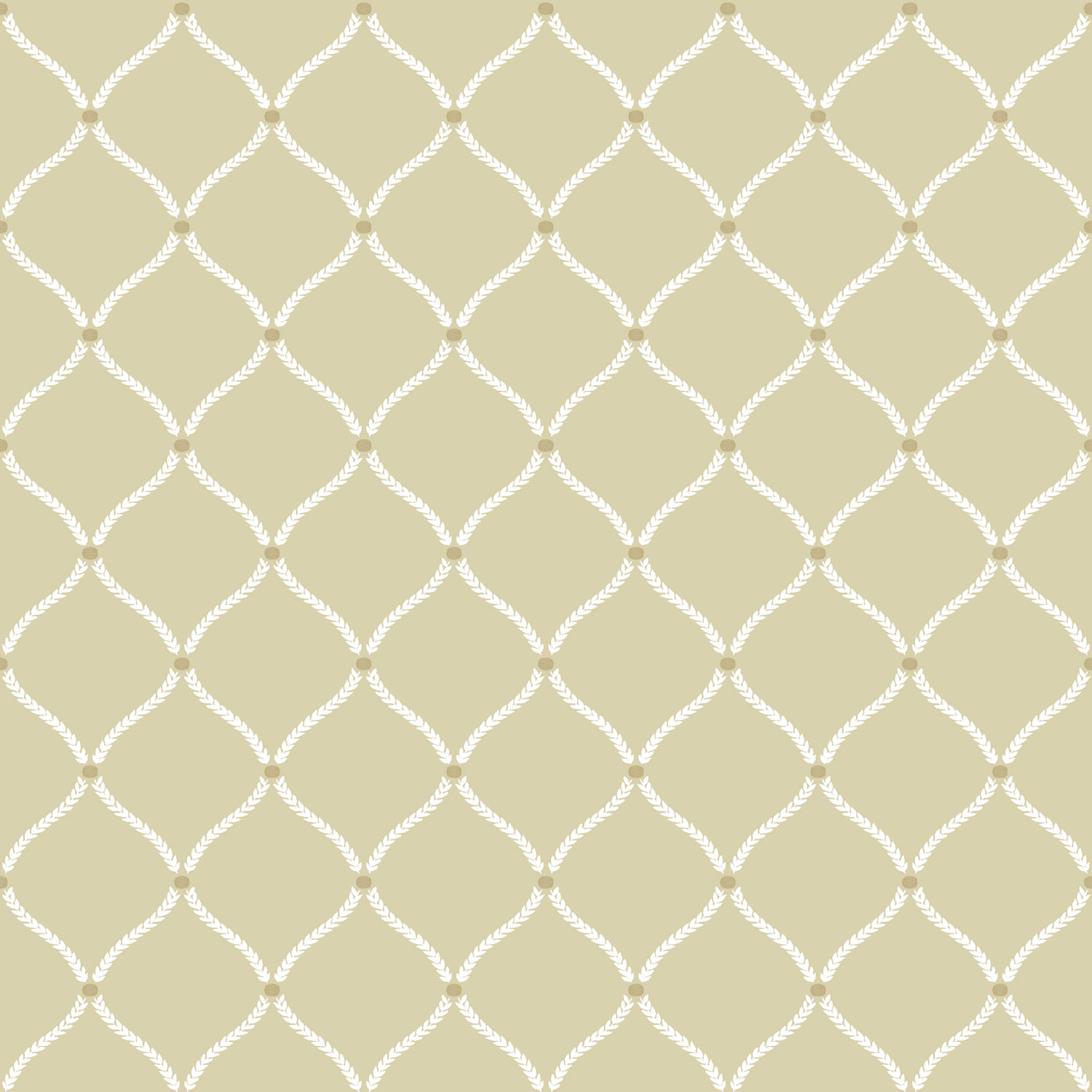 Ockerfarbene Tapete mit weißen Ornamenten, 12358, Fiori Country, Parato