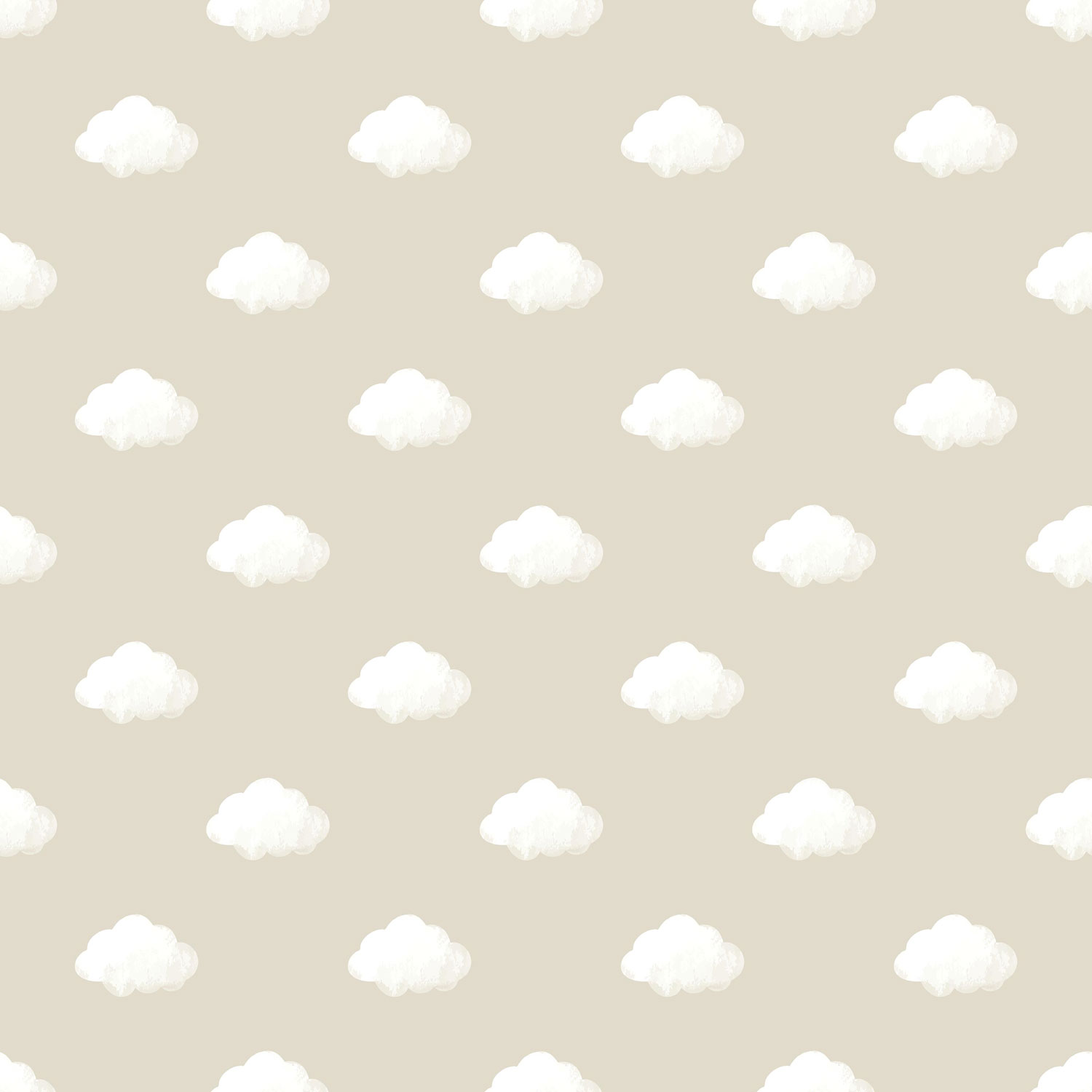 Beigefarbene Kindertapete mit Wolken, 14832, Happy, Parato