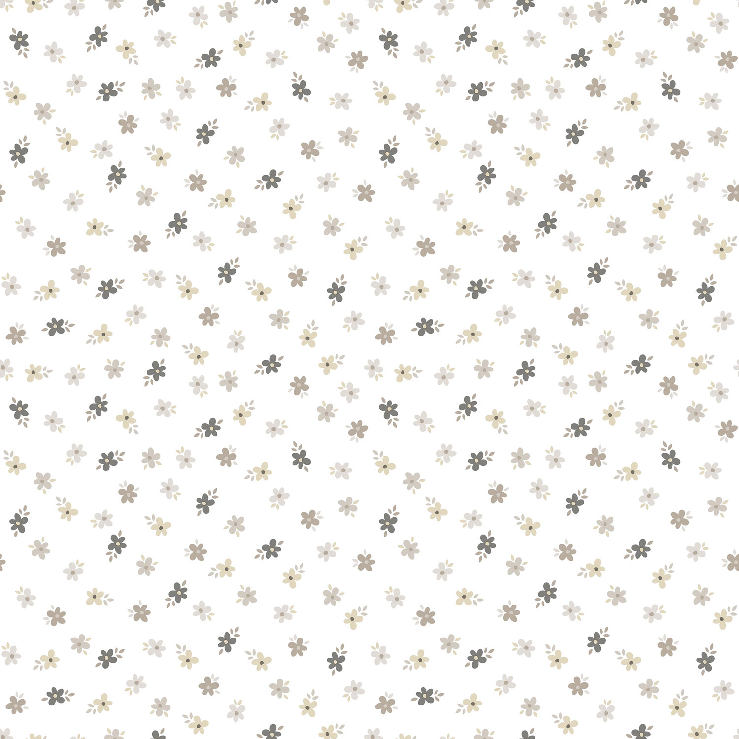 Graue und beige Kinder-Blumentapete, 14842, Happy, Parato