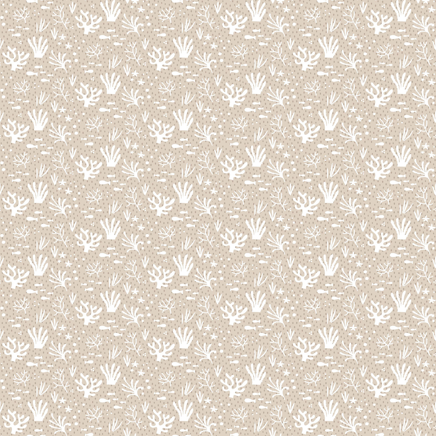 Beige Kindertapete, Wasserpflanzen und Fische, 14855, Happy, Parato