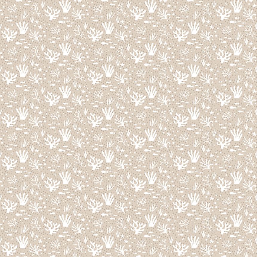 Beige Kindertapete, Wasserpflanzen und Fische, 14855, Happy, Parato