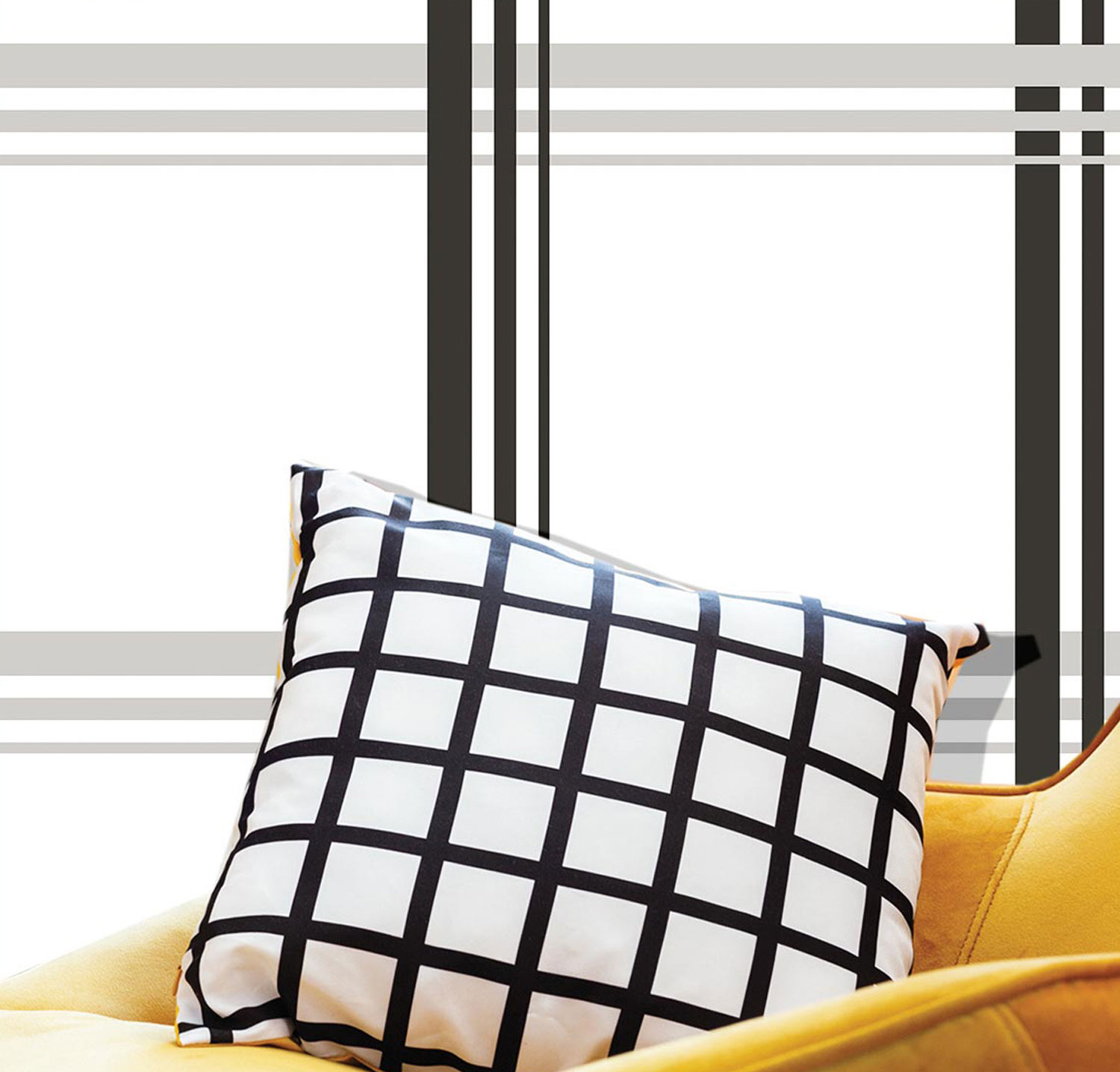 Grau-schwarze Vliestapete, kariert, 16663, Friends & Coffee, Cristiana Masi by Parato