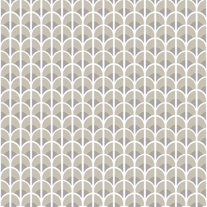Beigegraue Tapete mit geometrischem Muster, 28866, Thema, Cristiana Masi by Parato